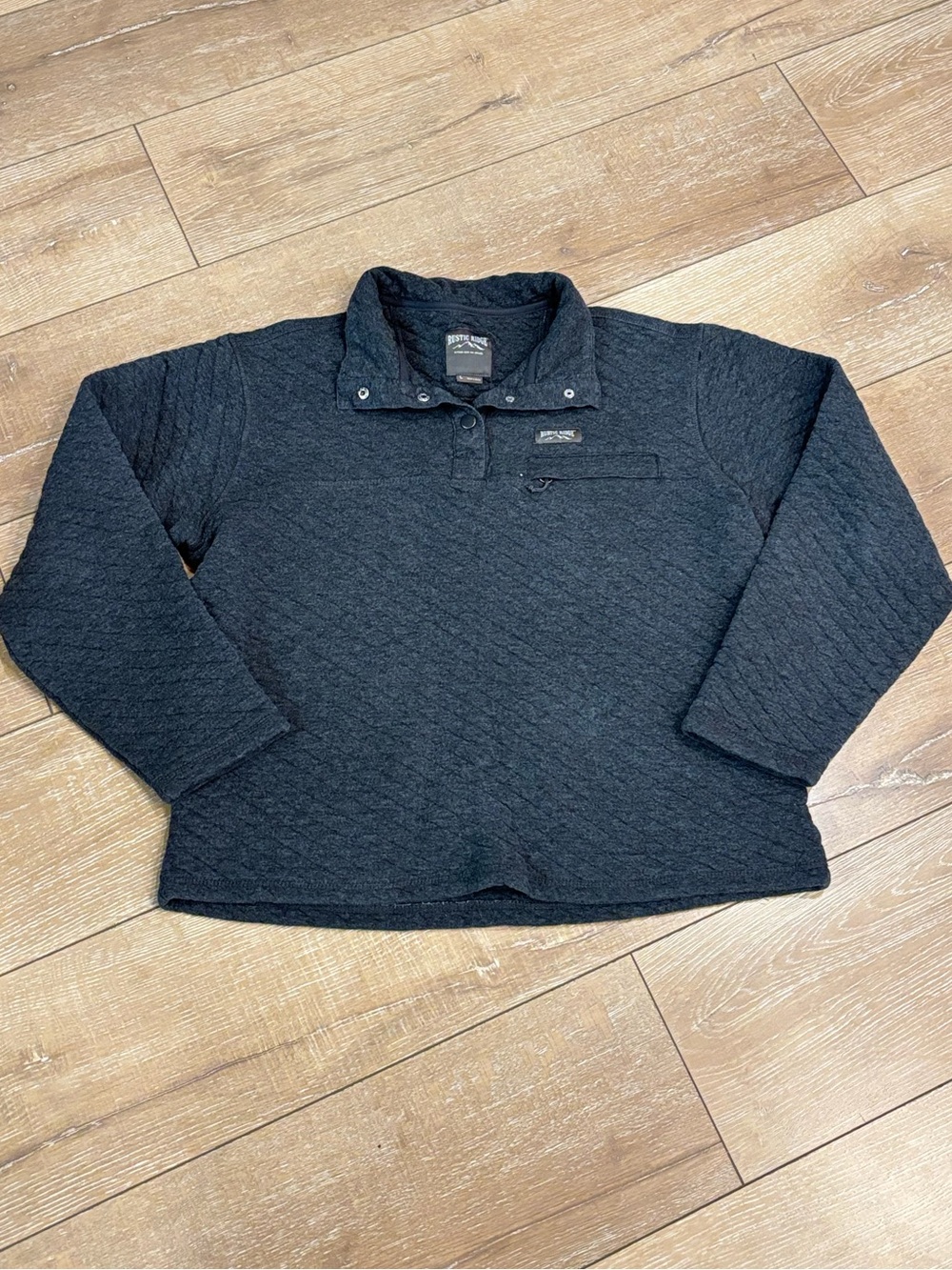 Rustic Ridge Men’s Large Textured Fleece Pullover Quarter Snap Outdoor Shirt